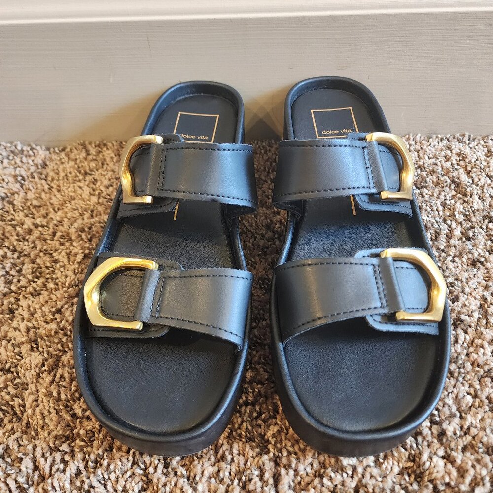Dolce Vita Black & Gold Platforms